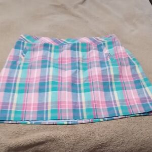 Talbots Pastel Plaid Mini Skirt